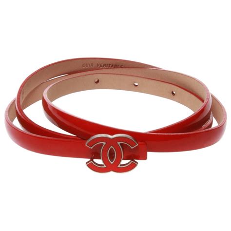 chanel red belt